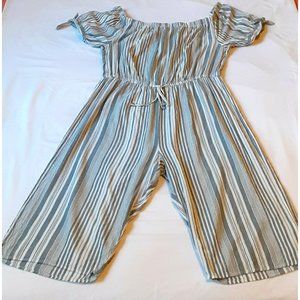 Hint Of Blush Striped Jumper Suit